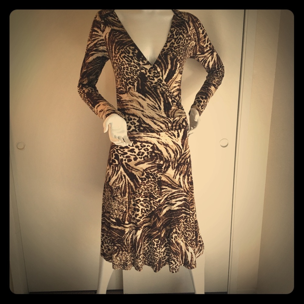 Leopard pattern long dress